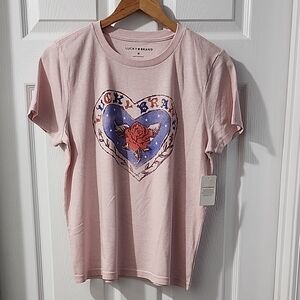 Lucky Brand washed light pink tee, Womens M